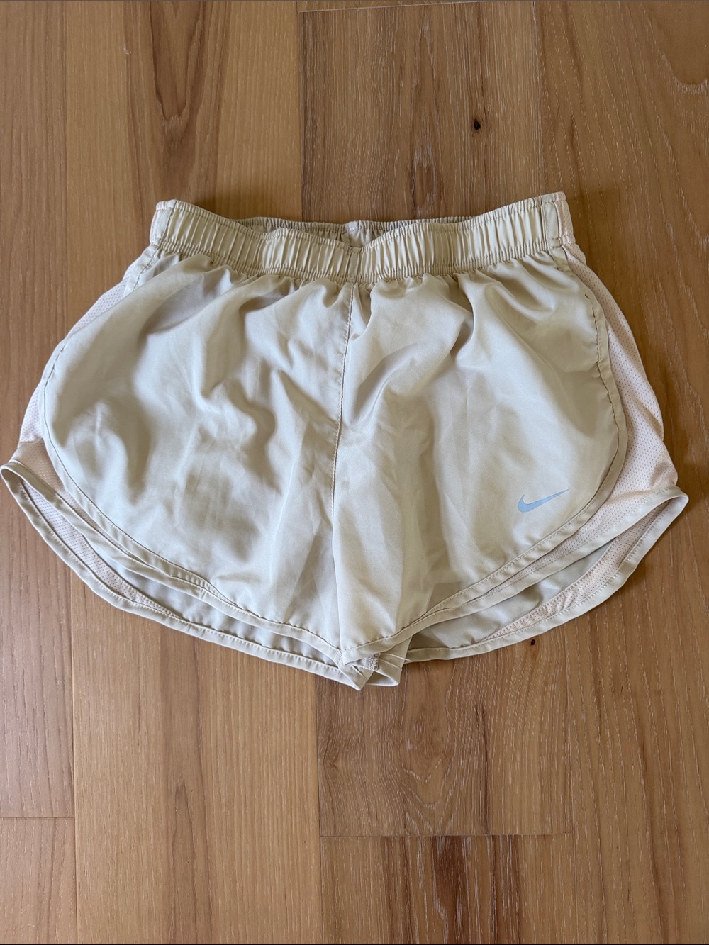 Nike Women's Beige Running Athletic Running Shorts- M